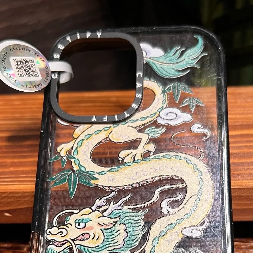 Casetify Dragon Year Impact Design Case for Apple iPhone 16, Clear/Black. New!.